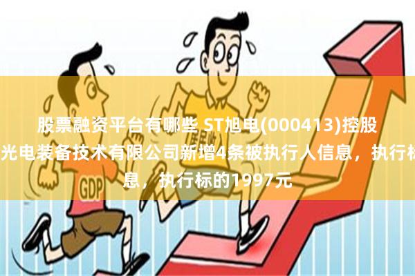 股票融资平台有哪些 ST旭电(000413)控股的芜湖东旭光电装备技术有限公司新增4条被执行人信息，执行标的1997元