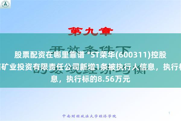 股票配资在哪里靠谱 *ST荣华(600311)控股的肃北县浙商矿业投资有限责任公司新增1条被执行人信息，执行标的8.56万元