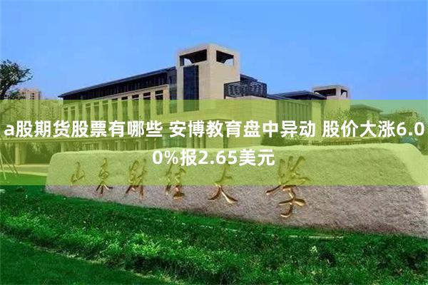 a股期货股票有哪些 安博教育盘中异动 股价大涨6.00%报2.65美元