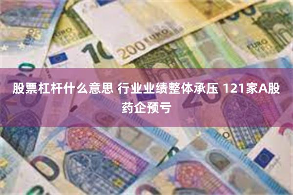 股票杠杆什么意思 行业业绩整体承压 121家A股药企预亏