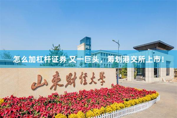 怎么加杠杆证券 又一巨头，筹划港交所上市！