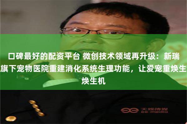 口碑最好的配资平台 微创技术领域再升级：新瑞鹏旗下宠物医院重建消化系统生理功能，让爱宠重焕生机