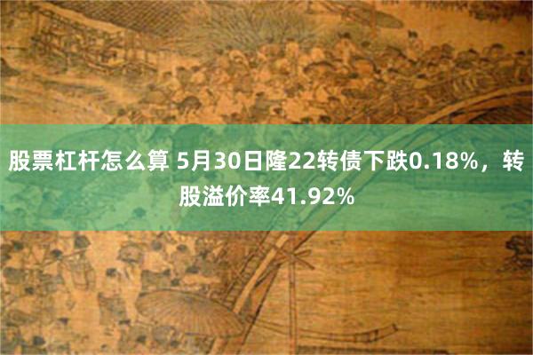 股票杠杆怎么算 5月30日隆22转债下跌0.18%，转股溢价率41.92%