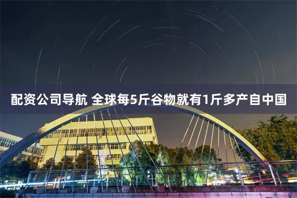 配资公司导航 全球每5斤谷物就有1斤多产自中国