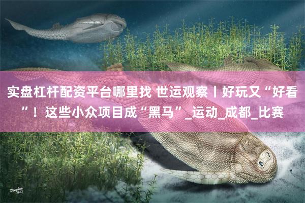实盘杠杆配资平台哪里找 世运观察丨好玩又“好看”！这些小众项目成“黑马”_运动_成都_比赛